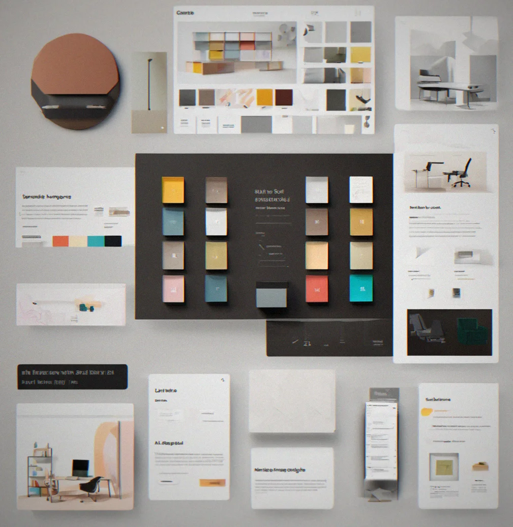 Component library with button base, size variants, and color combinations showing hover active and disabled states